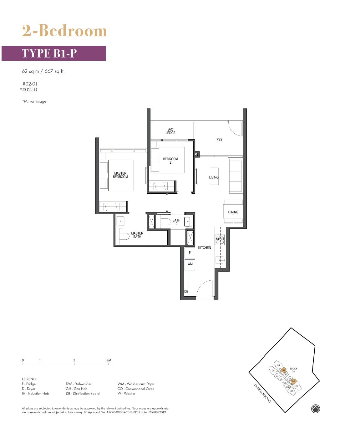 Pullman Residence 1 Bedroom Floor Plan 2