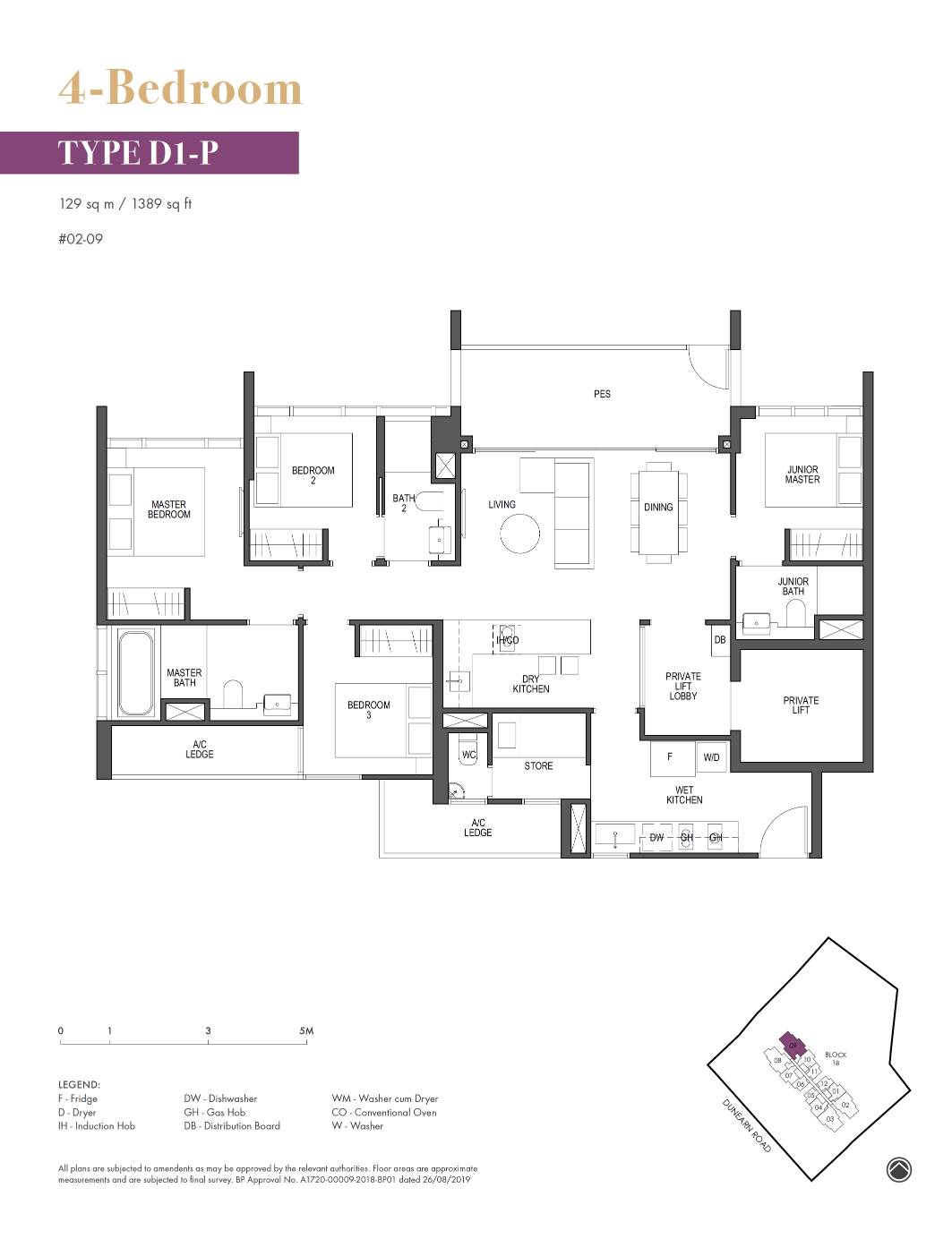 Pullman Residence 1 Bedroom Floor Plan 6